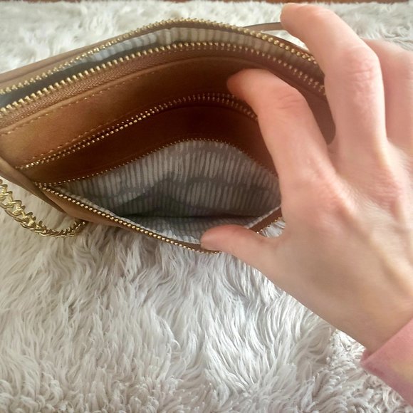 Brown Handbag Faux Suede Violet Ray New With Tags - Picture 7 of 8